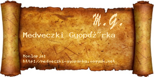 Medveczki Gyopárka névjegykártya